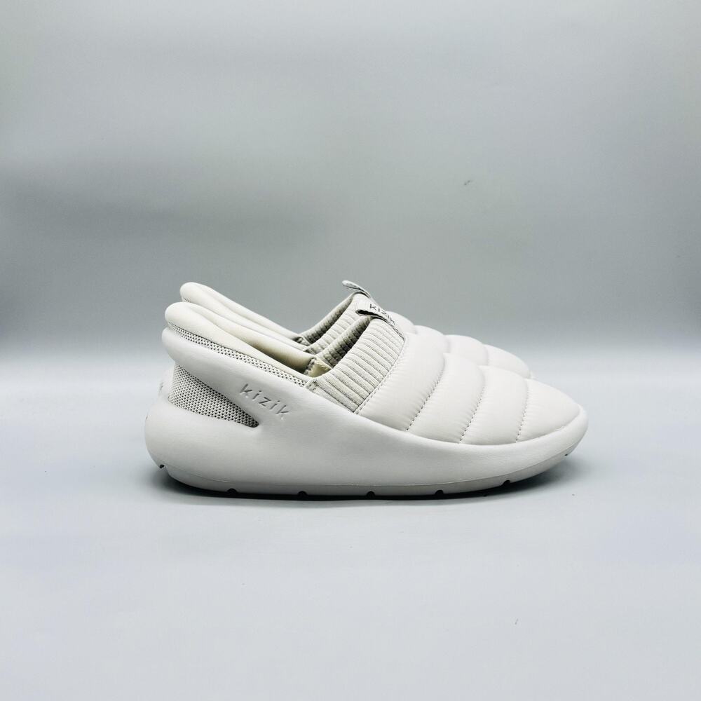 Kizik Shoes Womens 7 Gray Quilted Puff Slip On Sneakers Hands Free Comfort